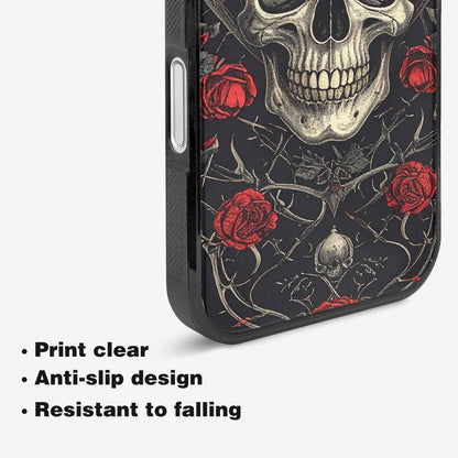 iPhone 16 Case — Gothic Skulls Roses Custom, Custom Made Phone Cover