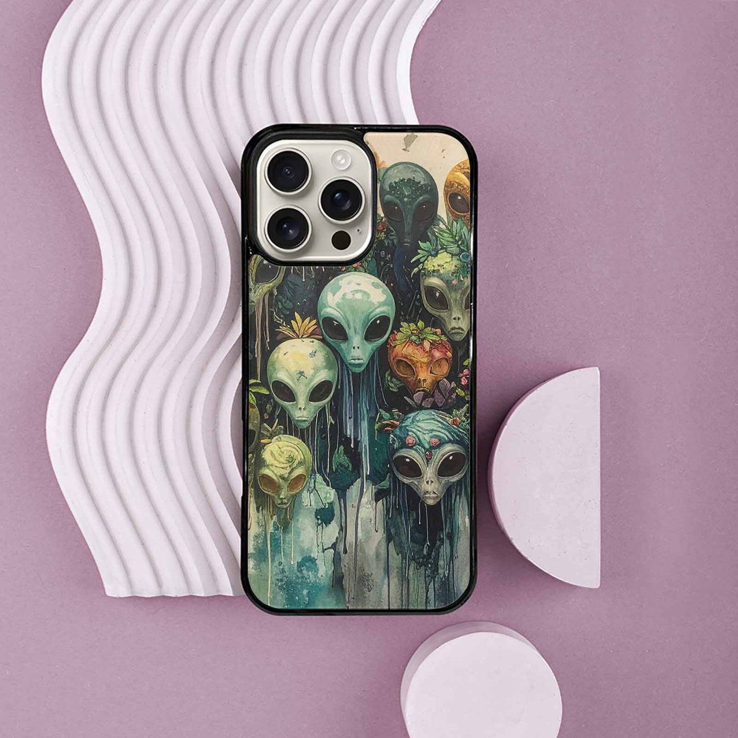 iPhone 16 Pro Max Case — Aliens Pattern Hundreds Of Sma Fvc, Unique Phone Case Design