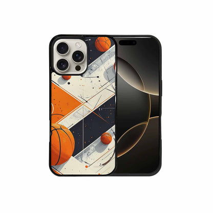 iPhone 16 Pro Max Case — Basketball Pattern Court Lines And Balls, Original Design Phone Case