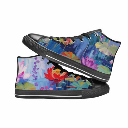 WOMEN'S Monet-Style Impressionist Water High Top Canvas Y2K Custom Shoes