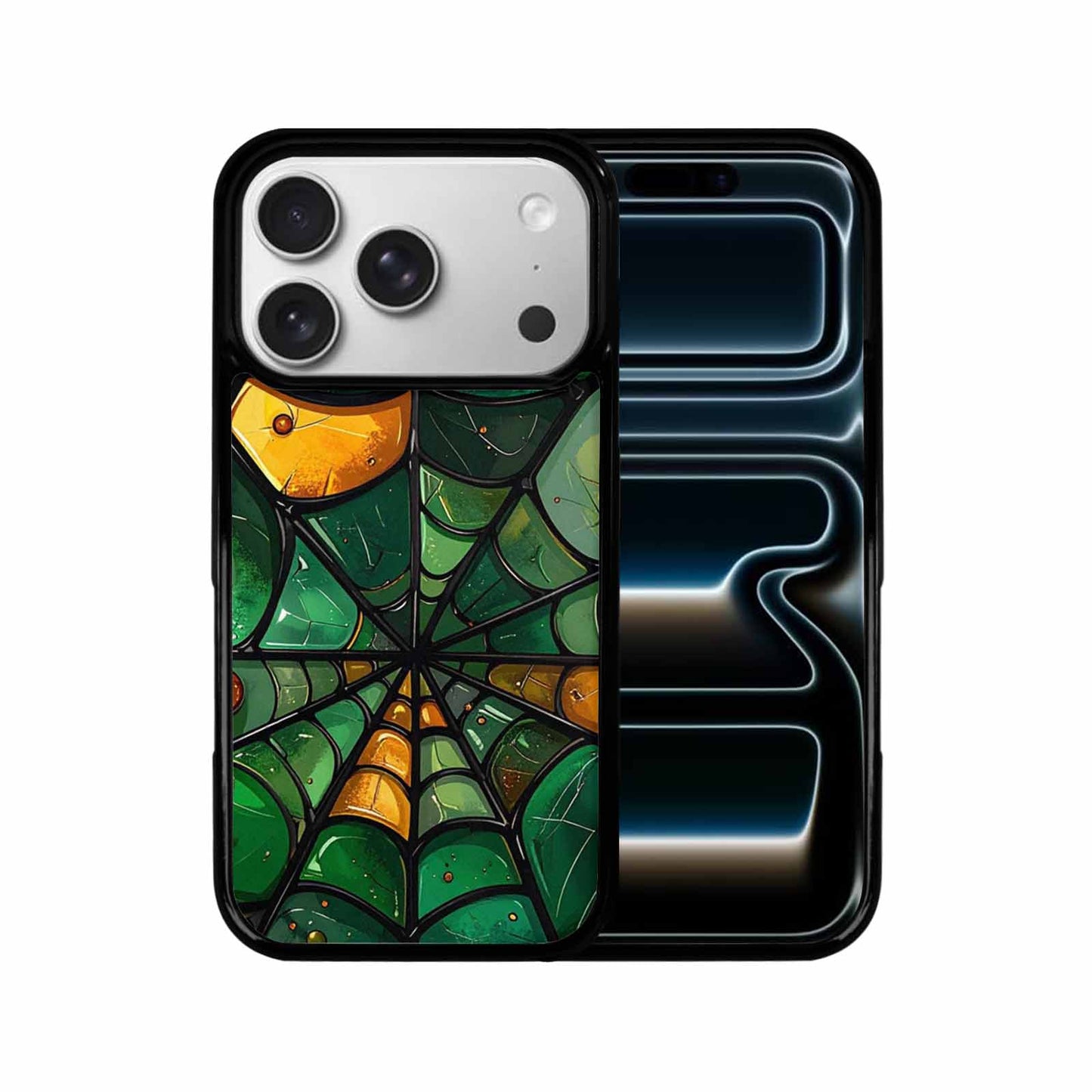 iPhone 17 Pro Case — Metallic St Patricks Spider Original Art, Custom Made Phone Cover
