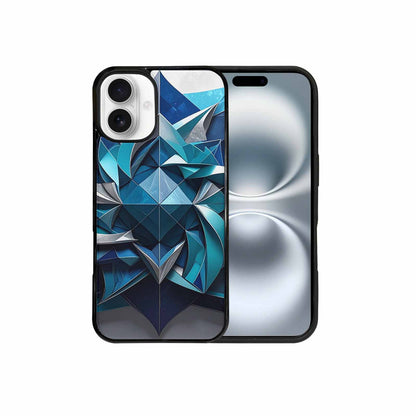 iPhone 16 Plus Case — Geometric Origami Art Pattern, Custom Print Case Cover