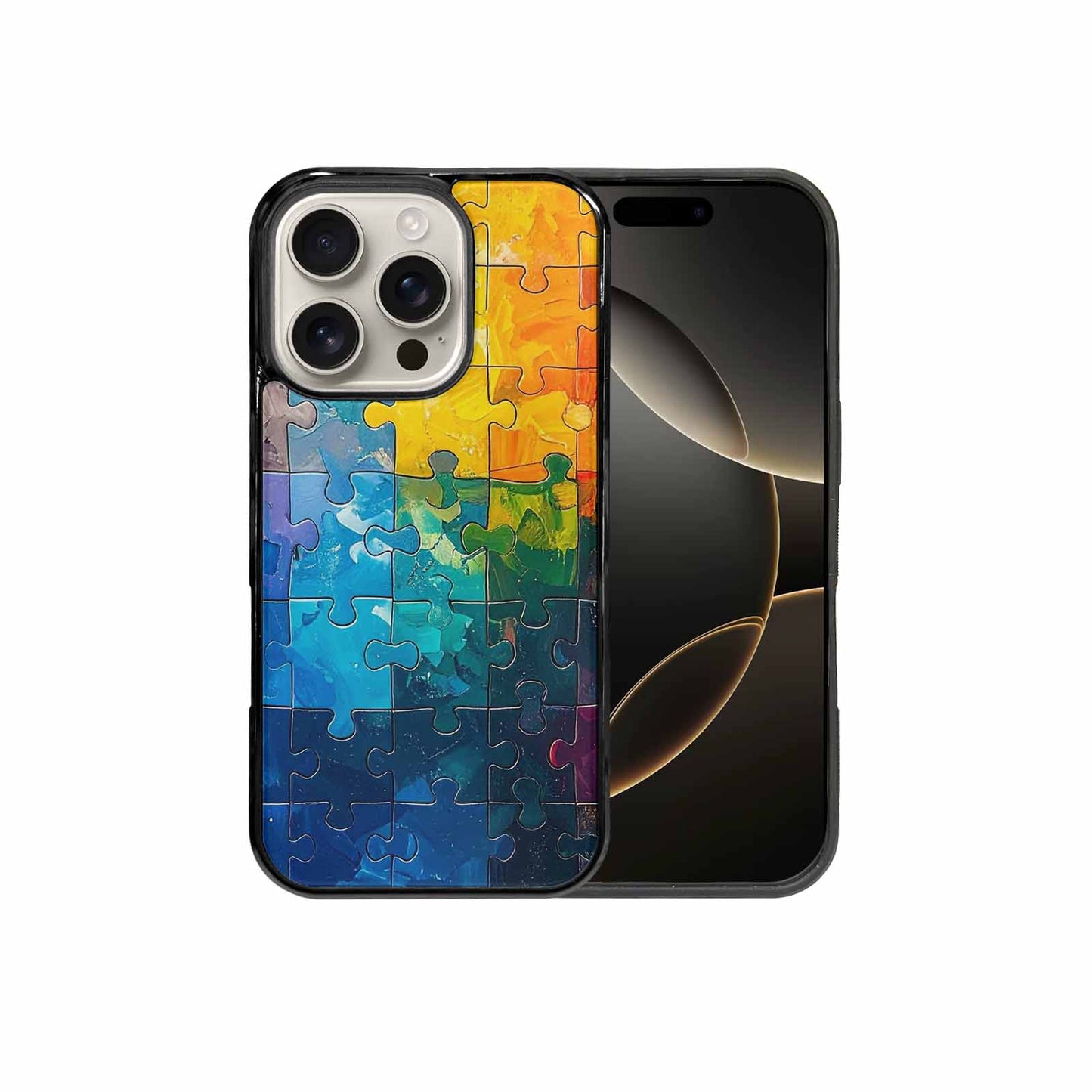 iPhone 16 Pro Case — Autism Puzzle Pieces Puzzle Piece Pattern, Custom Printed Phone Case