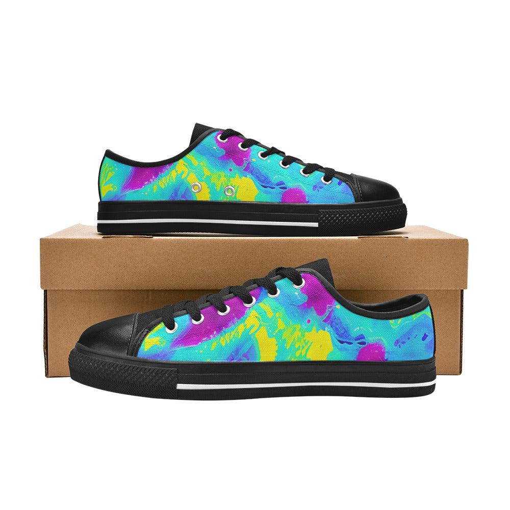 MEN'S Tie Dye Splash Retro Canvas Cottagecore Custom Shoes