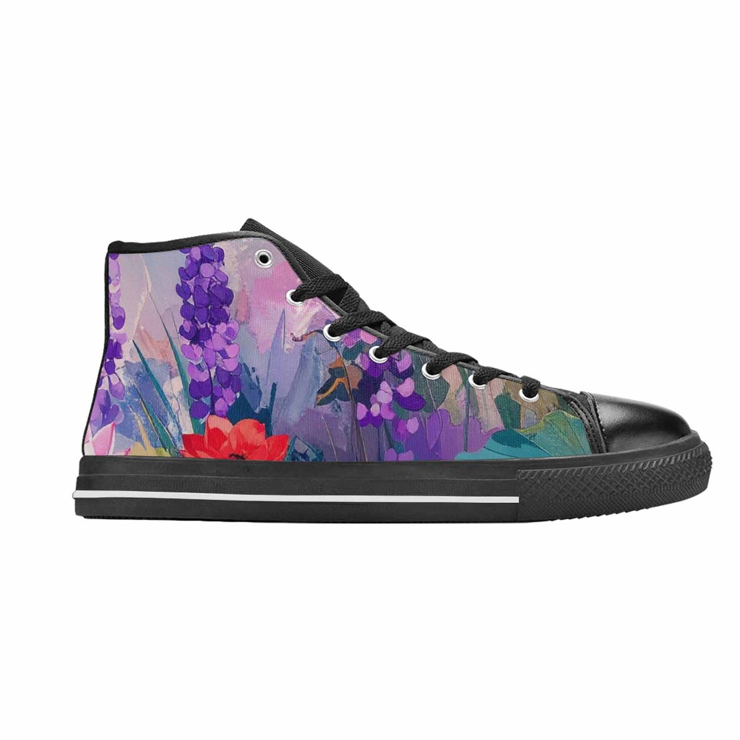 WOMEN'S Monet-Style Impressionist Water High Top Canvas Neon Fantasy Shoes