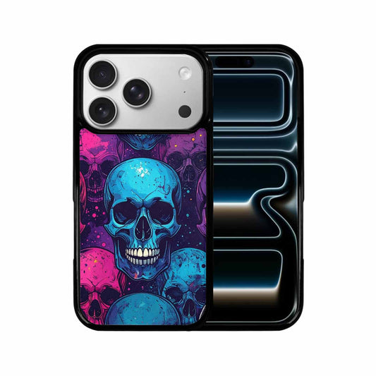 iPhone 17 Pro Case — Skulls Splatter Collages Art Skulls Gothic, Unique Phone Case Design