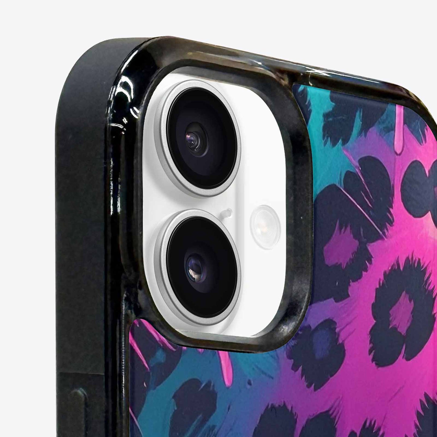 iPhone 16 Plus Case — Leopard Melting Neon, Custom Printed Phone Case