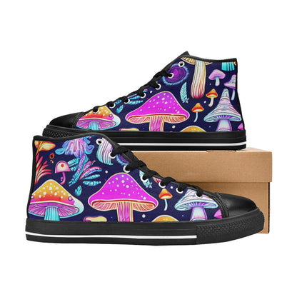 MEN'S Colorful Mushrooms Art Vibes High Top Canvas Grunge Shoes
