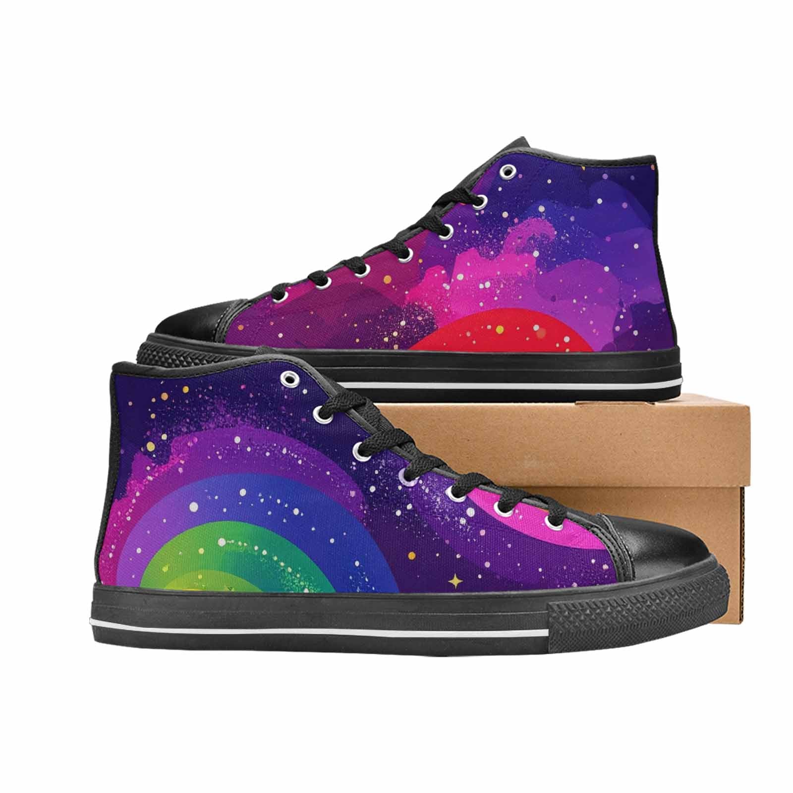 WOMEN'S Rainbow Pride Galaxy High Top Canvas Aesthetic Shoes