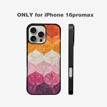 iPhone 16 Pro Max Case — Lesbian Flag Color Theme Small Rainbow, Customized Protective Case
