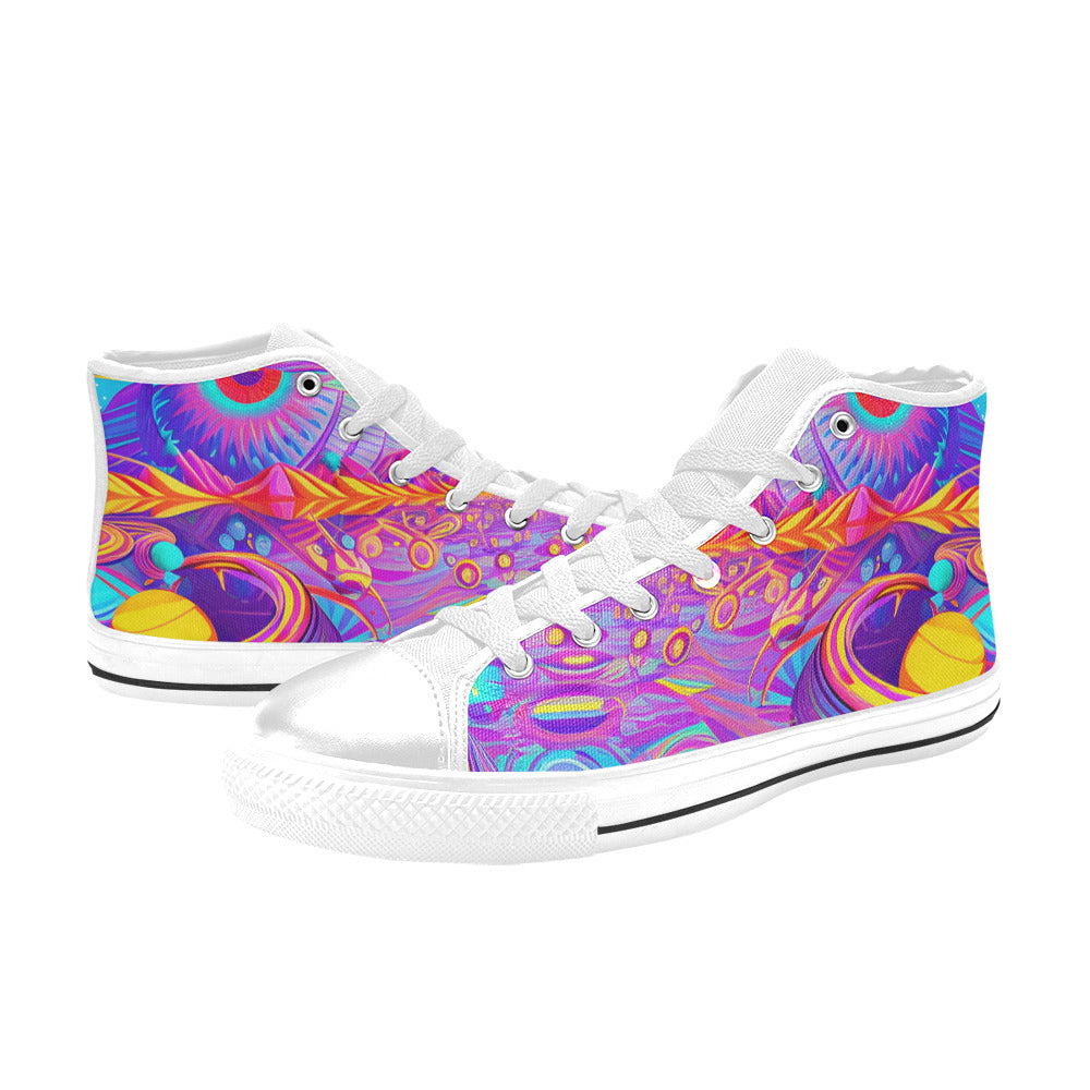 WOMEN'S Trip Art 3 High Top Canvas Wallpaper Art Sneakers