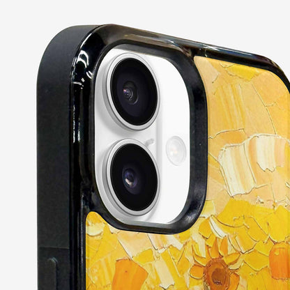 iPhone 16 Case — Impressionist Sunflower Brushstroke Pattern Hundreds Of, Unique Phone Case Design