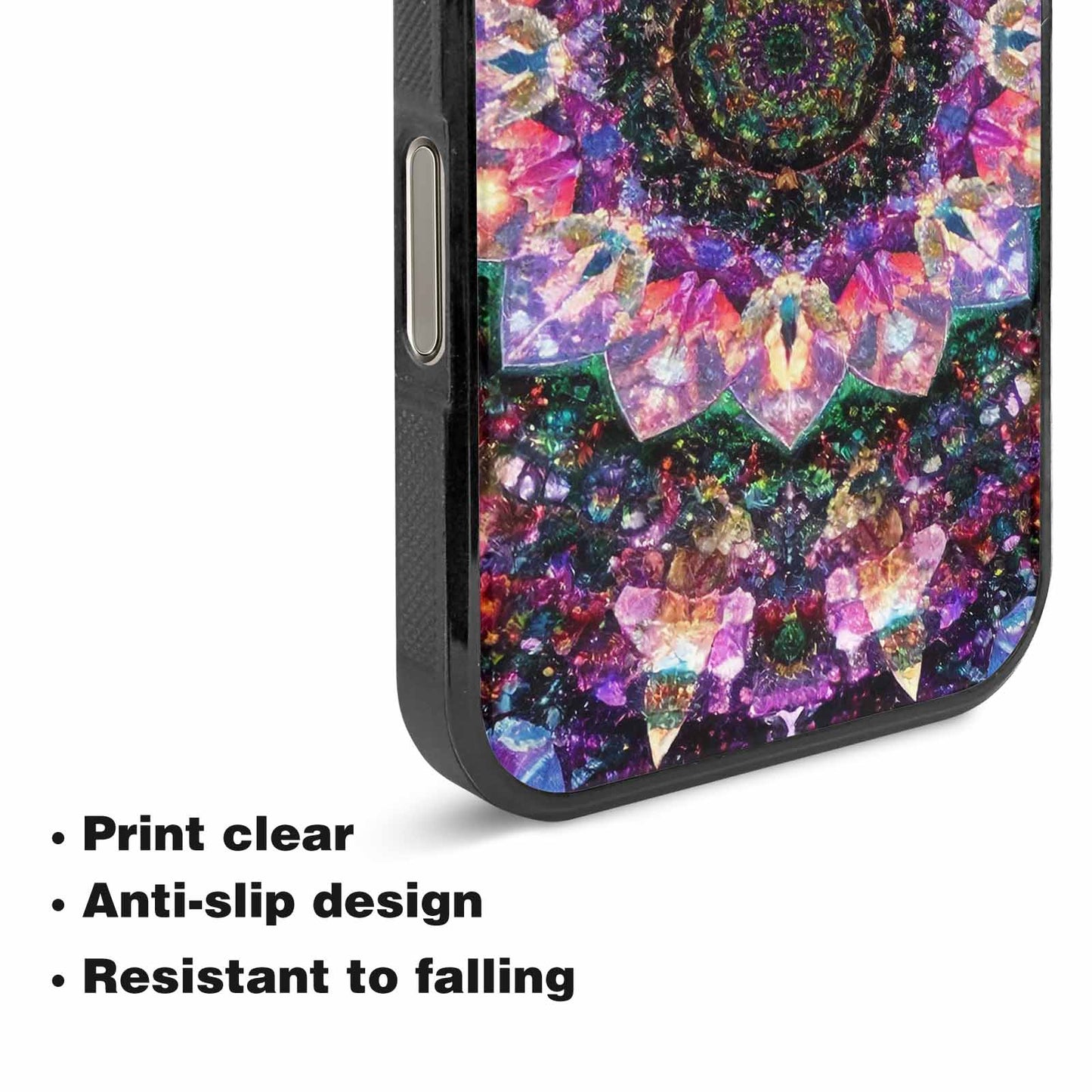 iPhone 16 Pro Max Case — Crystal Mandala Art Seamless Pattern Vibrant, Custom Made Phone Cover