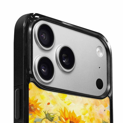 iPhone 17 Pro Case — Impressionist Sunflower Brushstroke Pattern Hundreds Floral, Customized Protective Case