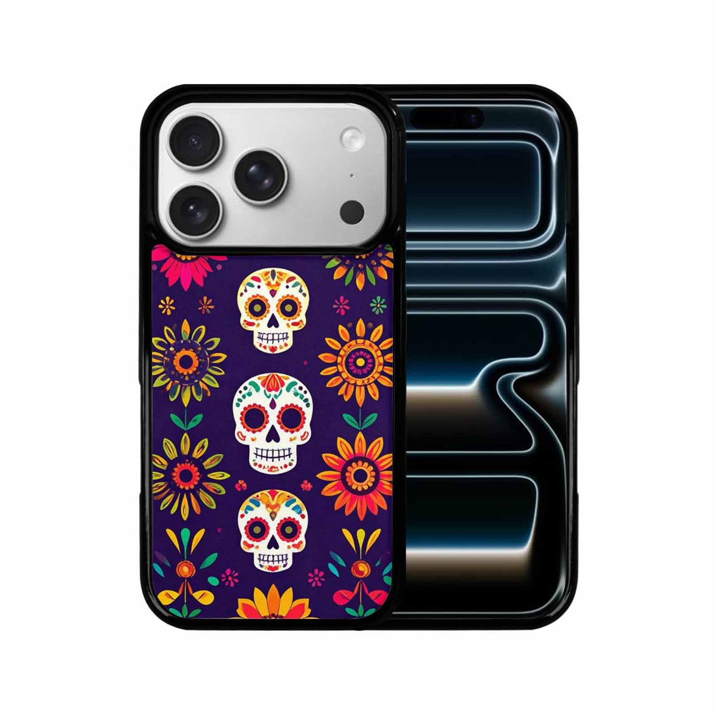 iPhone 17 Pro Case — Sunflowers And Skulls Gothic Skulls, Unique Phone Case Design