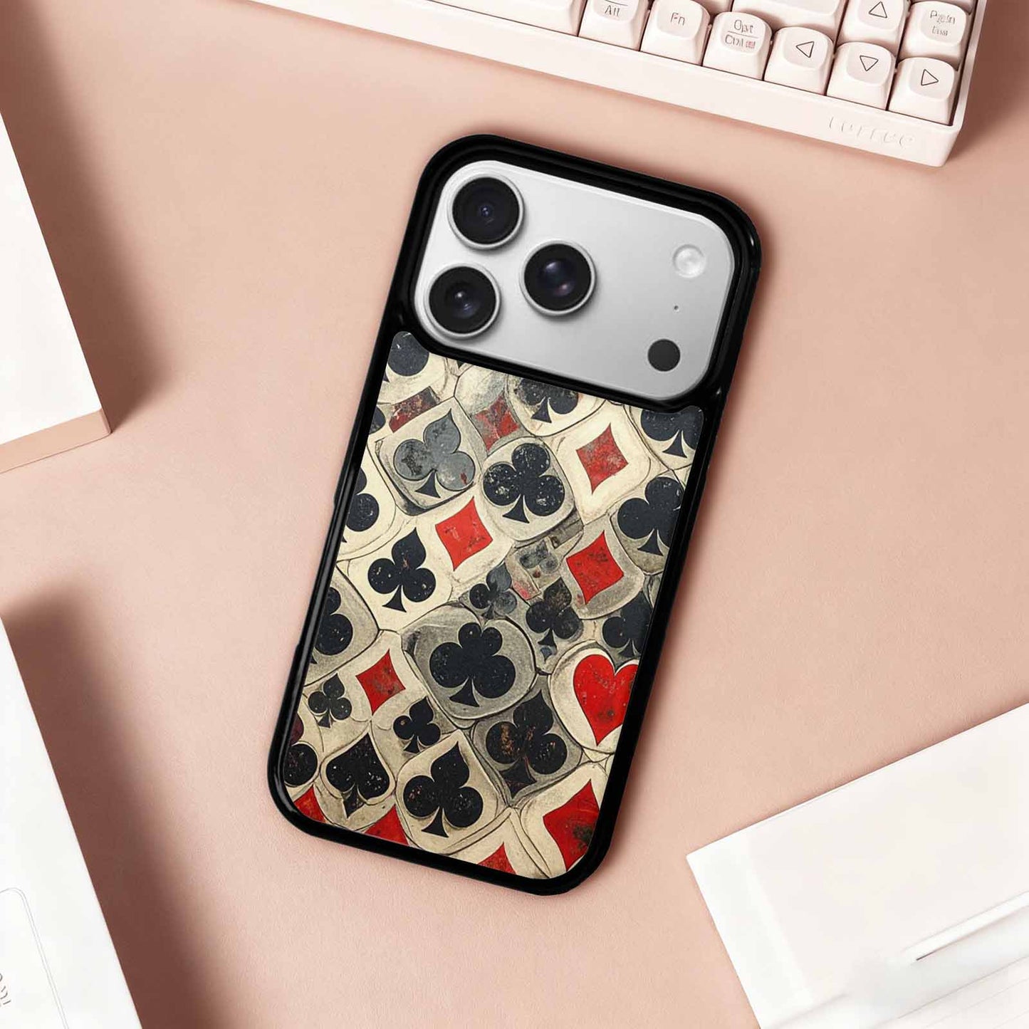 iPhone 17 Pro Case — Small Playing Card Suit Pattern Original, Custom Phone Case