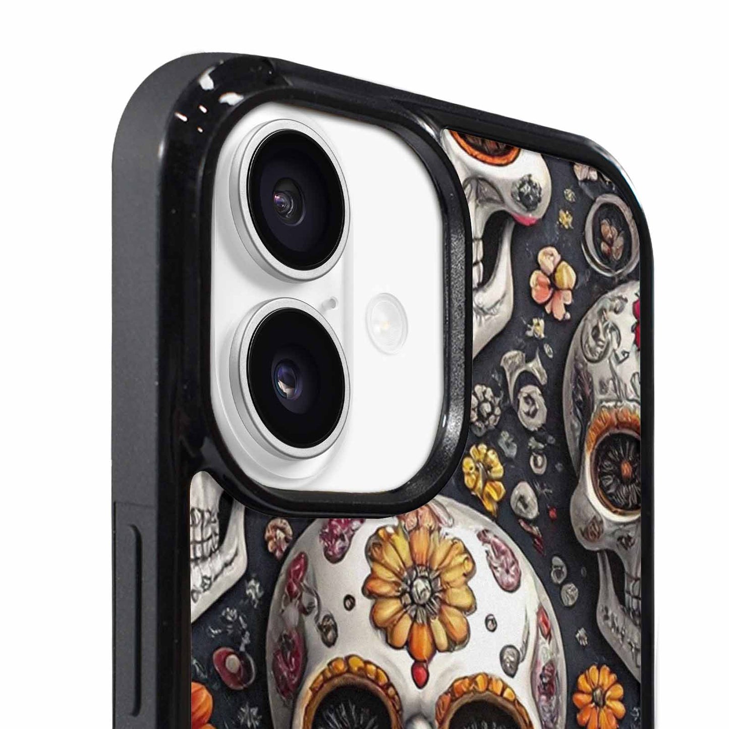 iPhone 17 Case — Greyscale Black And White Gothic Skulls, Custom Print Case Cover
