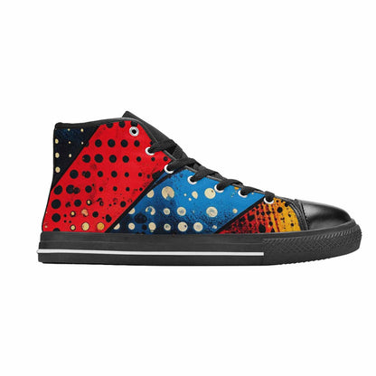 MEN'S Comic Book Halftone High Top Canvas Cottagecore Sneakers