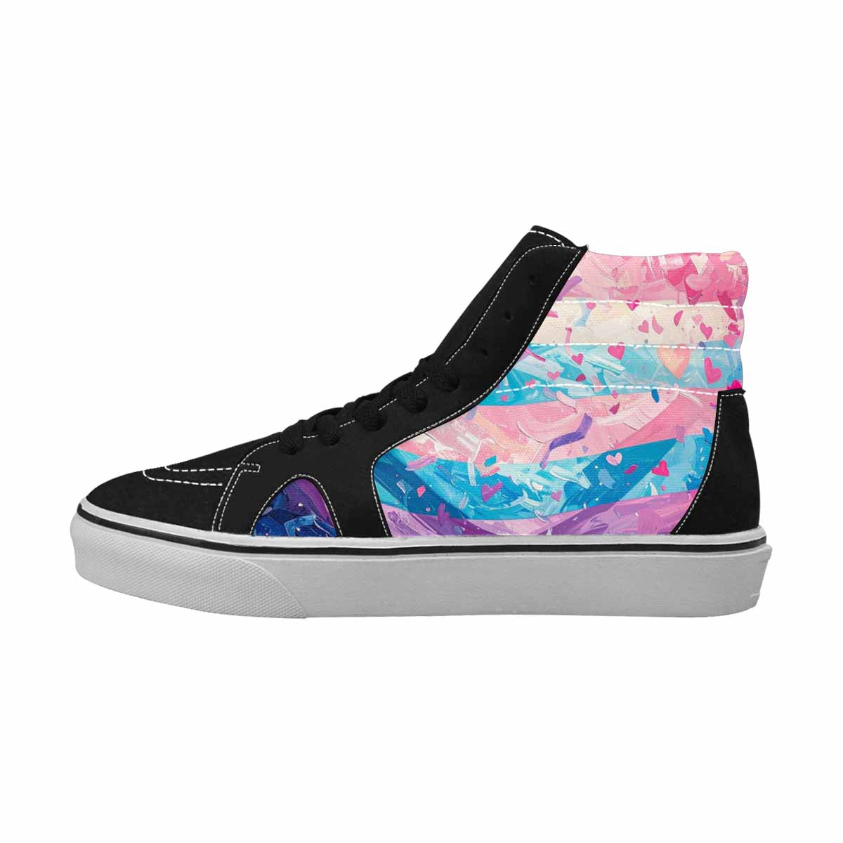 MEN'S Transgender Pride Flag High Top Canvas Grunge Custom Shoes