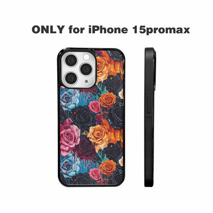 iPhone 15 Pro Max Case — Gothic Rose Gothic Roses Pattern Hundreds, Personalized Phone Case