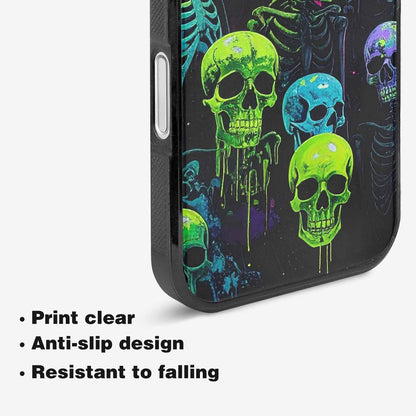 iPhone 16 Case — Skeletons Neon Green Glowskele Ejt Personalized, Custom Made Phone Cover