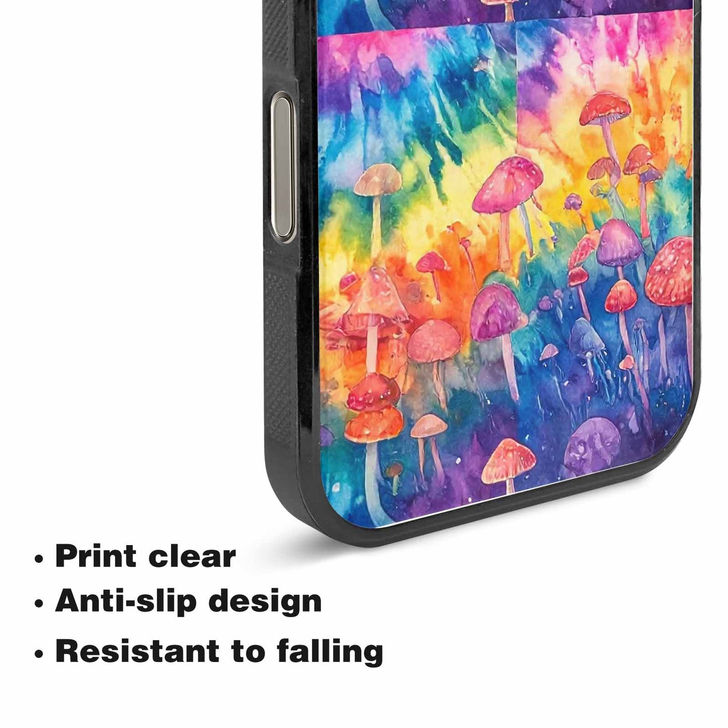iPhone 15 Pro Max Case — Mushrooms Tie Dyemushrooms Pat, Customized Protective Case