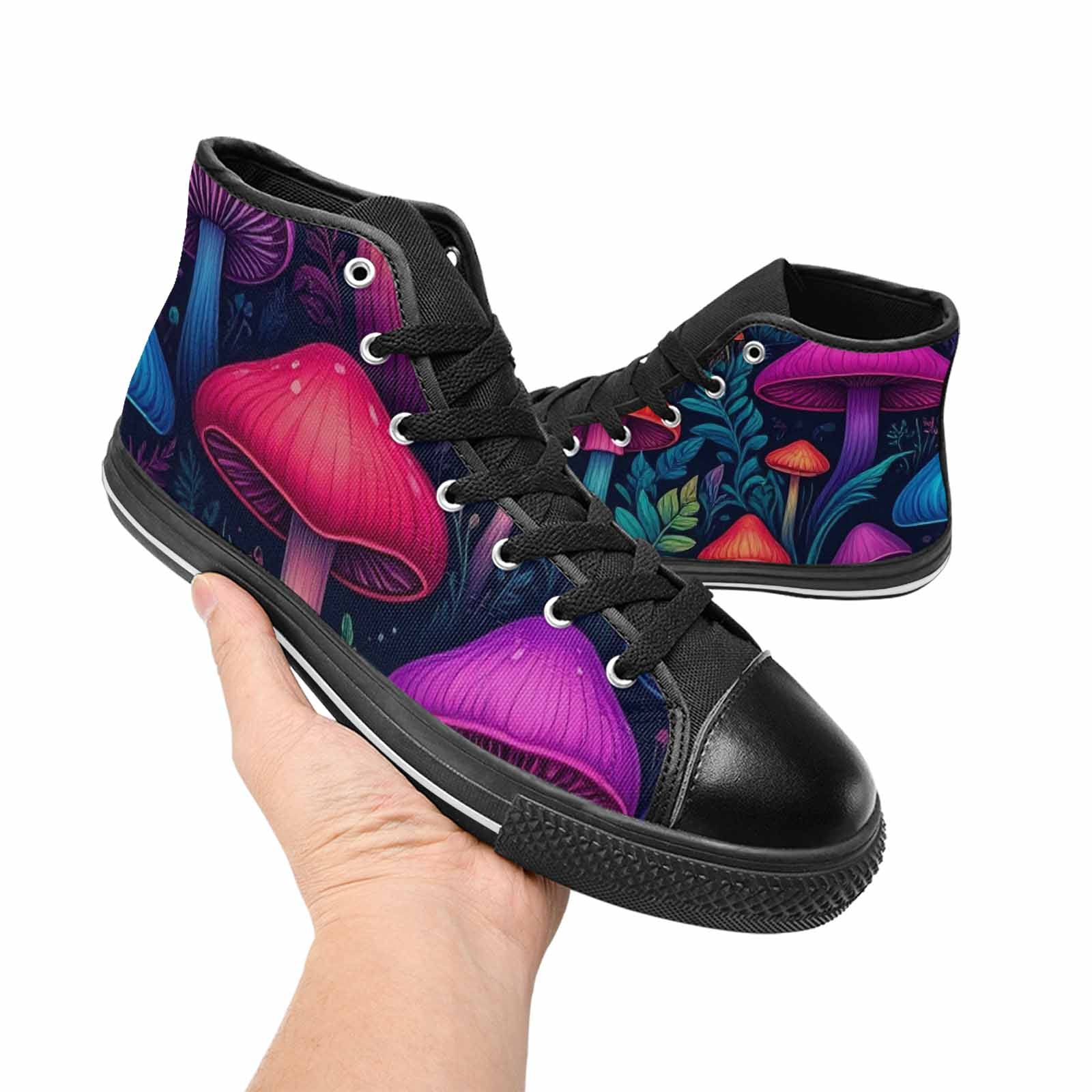MEN'S Psychedelic Mushroom High Top Canvas Surreal Sneakers