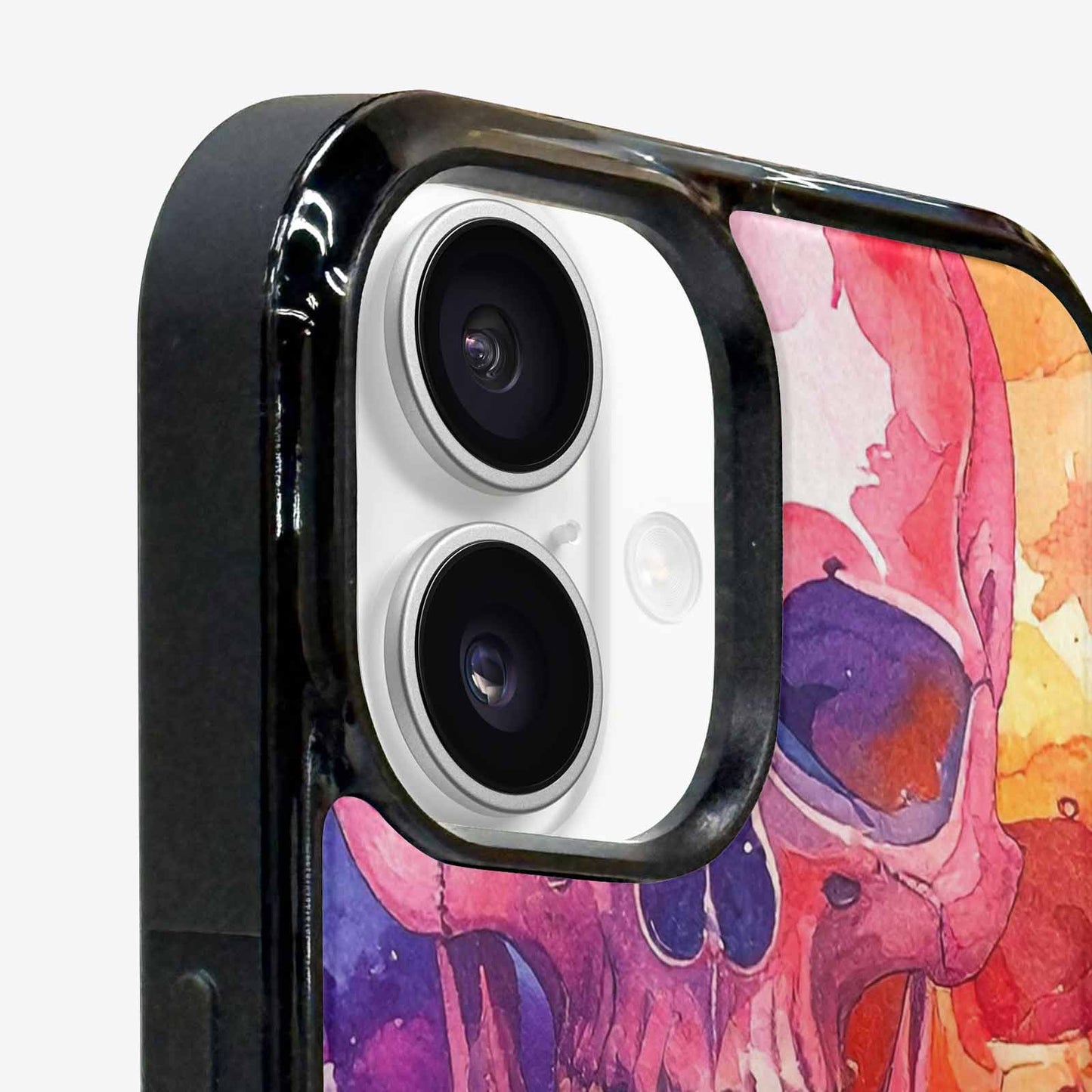 iPhone 16 Case — Kulls Watercolor Skulls Small Skull Pattern, Unique Phone Case Design