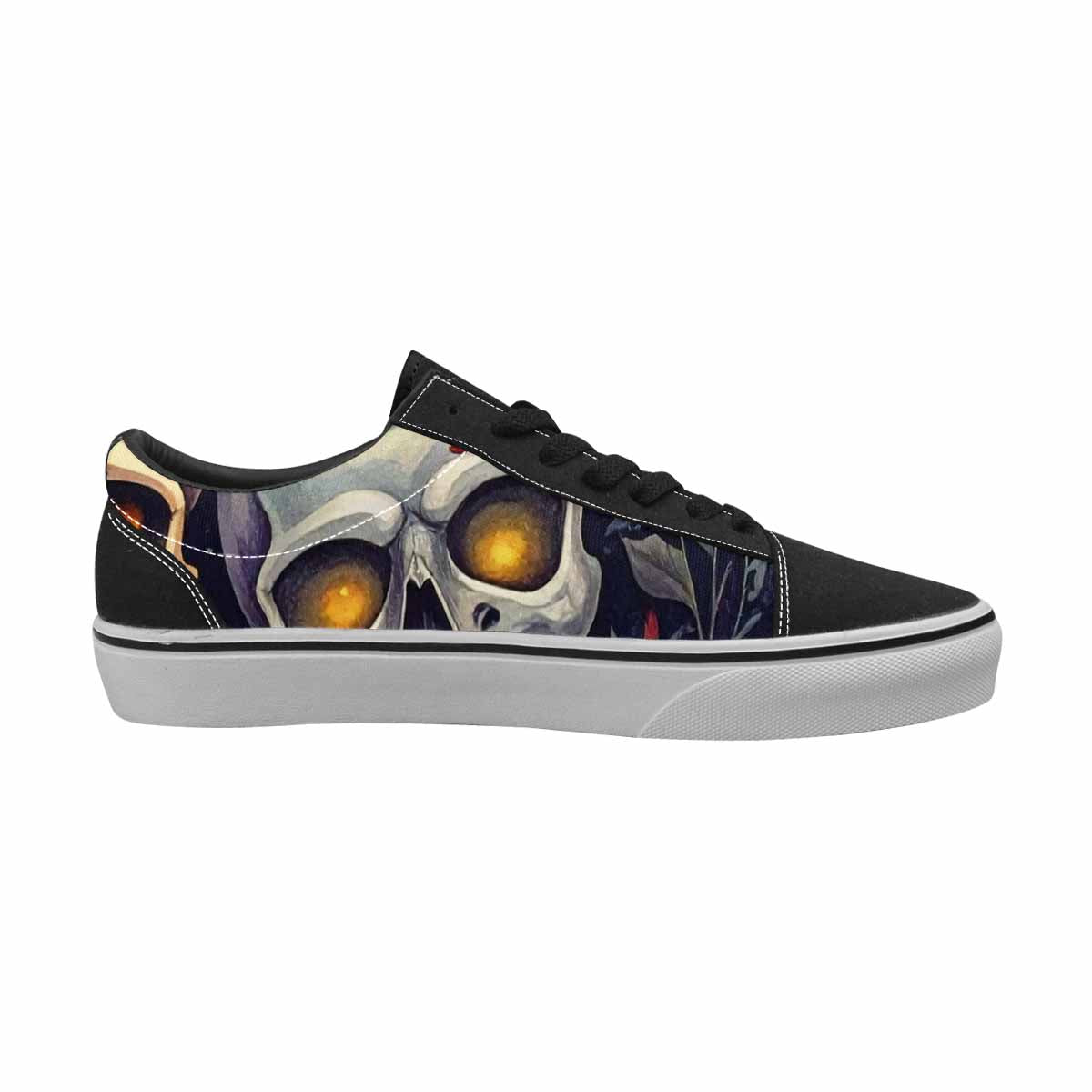 WOMEN'S Skulls - Halloween Canvas Lace-Up Vivid Custom Sneakers