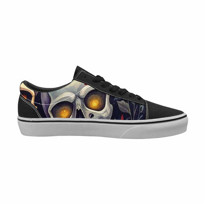 WOMEN'S Skulls - Halloween Canvas Lace-Up Vivid Custom Sneakers