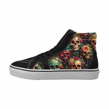 MEN'S Skulls  Botanical Skulls High Top Canvas Grunge Shoes