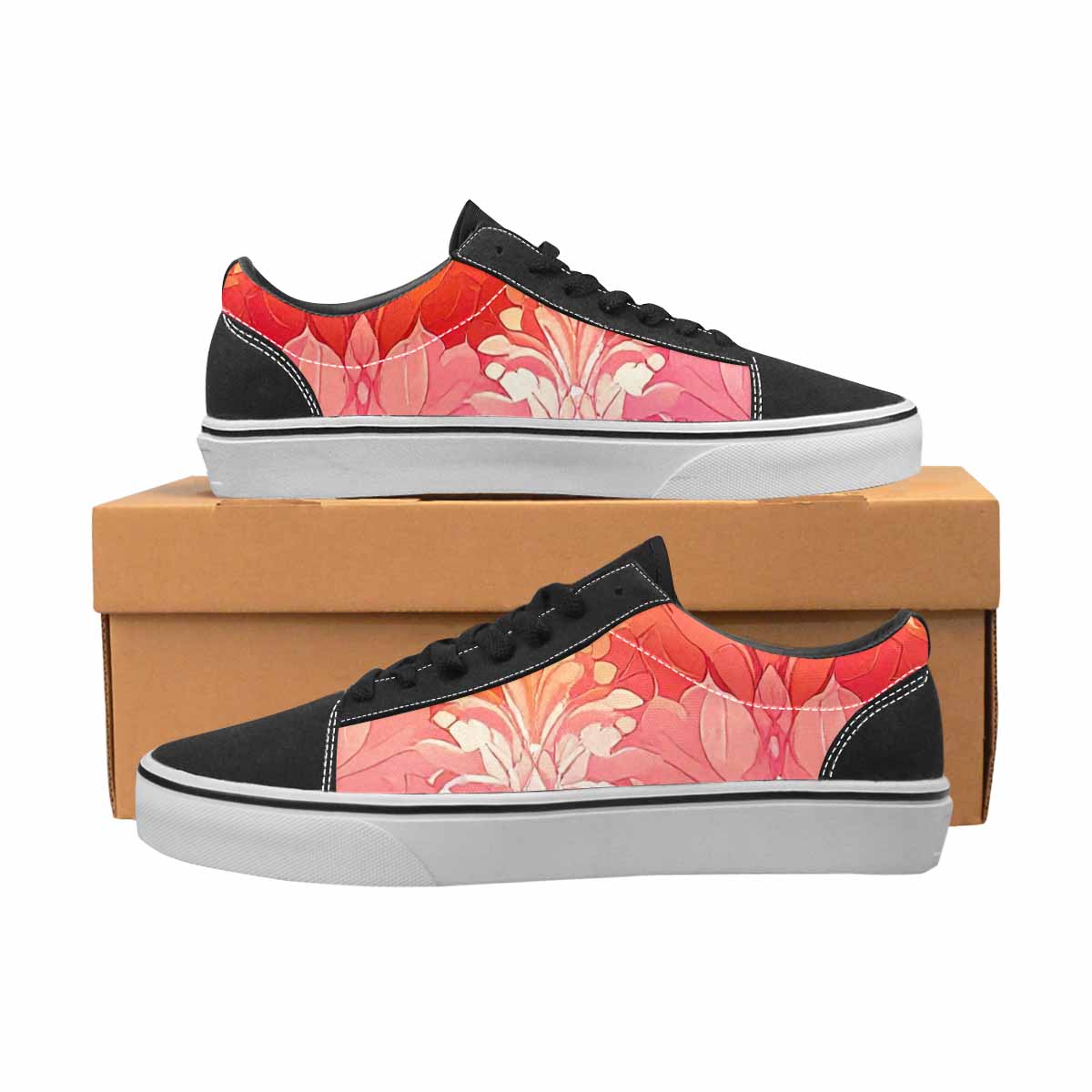 WOMEN'S Lesbian Flag Color Canvas Lace-Up Dreamcore Custom Sneakers