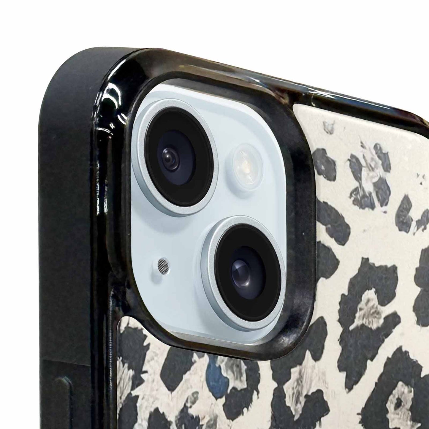 iPhone 15 Plus Case — Animal Print Black Blue Ink Animal, Custom Designed Case Cover
