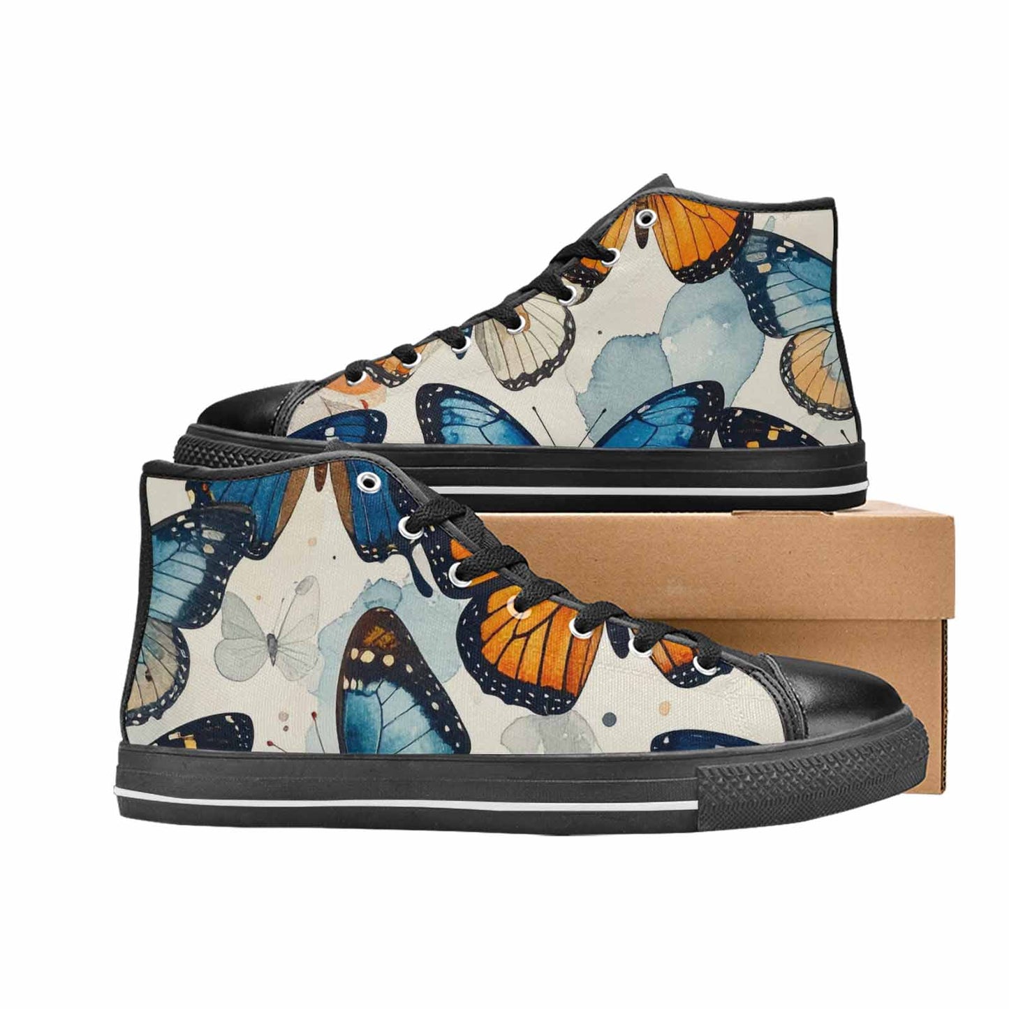 MEN'S Butterfly Wing High Top Canvas Dark Academia Custom Sneakers