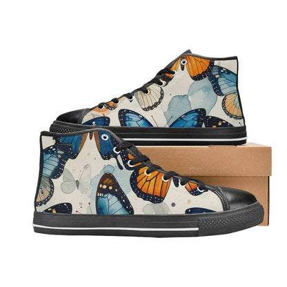 MEN'S Butterfly Wing High Top Canvas Dark Academia Custom Sneakers