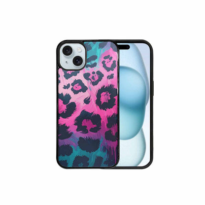 iPhone 15 Plus Case — Leopard Neon Pink Teal Airbrush, Custom Art Phone Cover