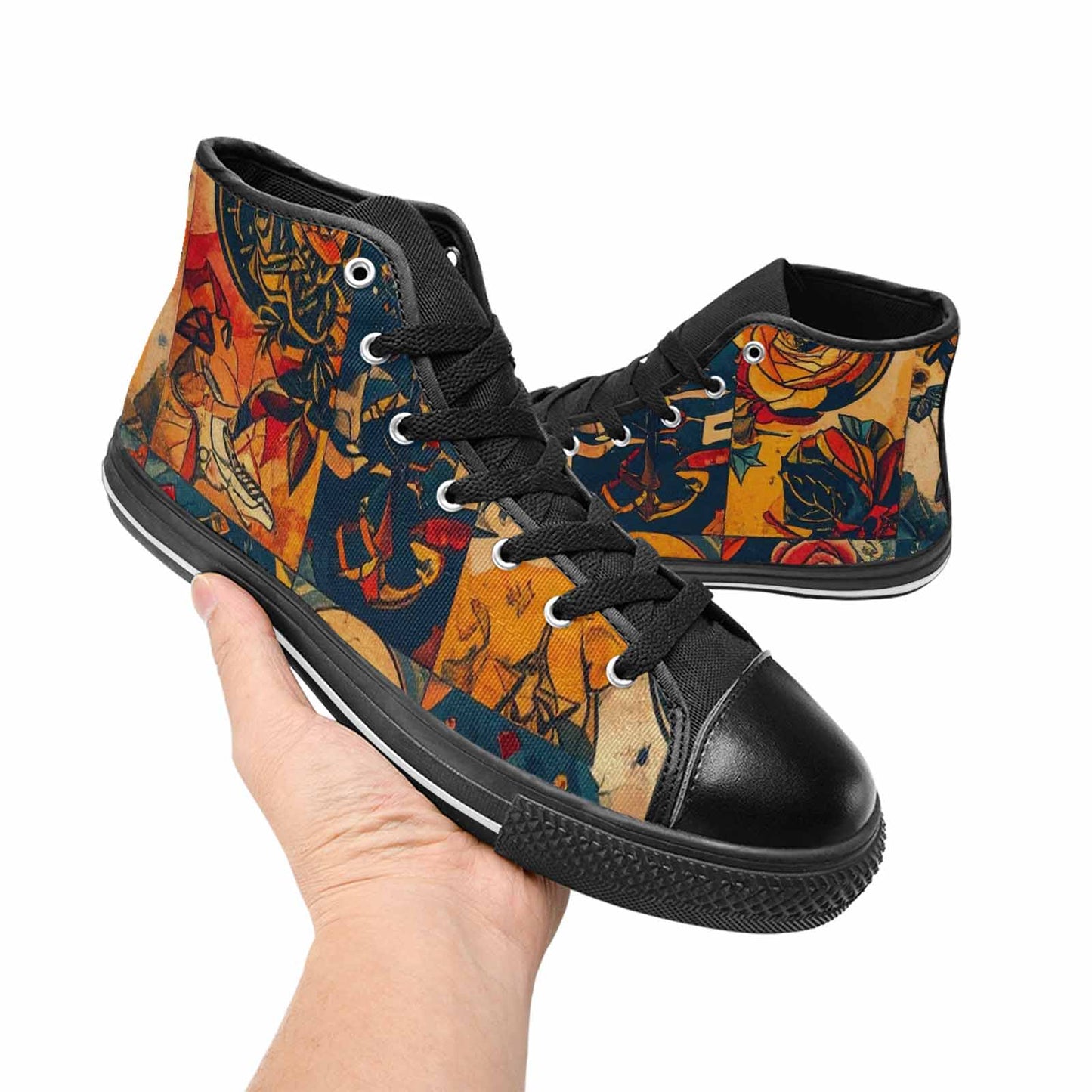 MEN'S Old School Tattoo High Top Canvas Surreal Shoes