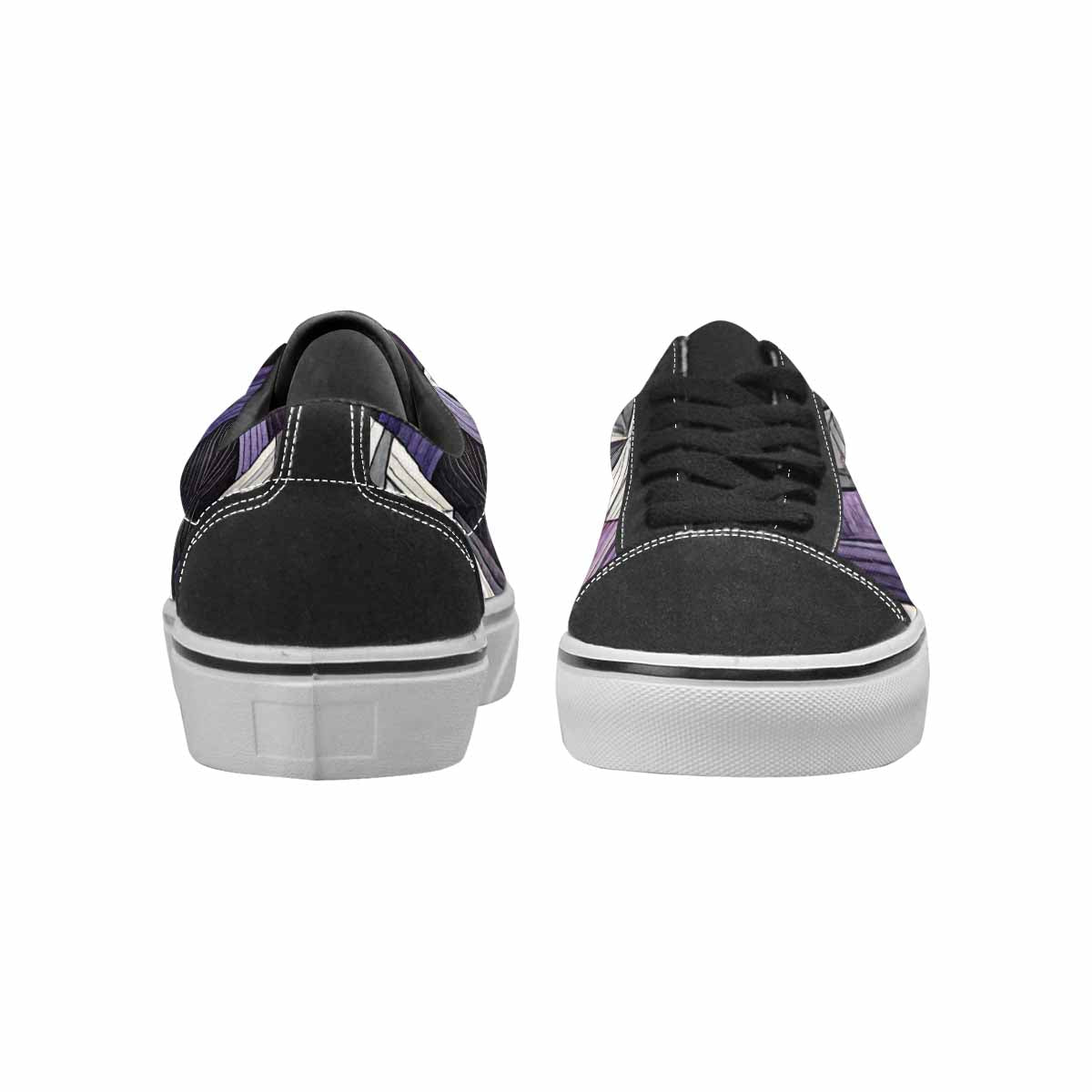 MEN'S Asexual Flag Color Canvas Lace-Up Wallpaper Art Custom Shoes