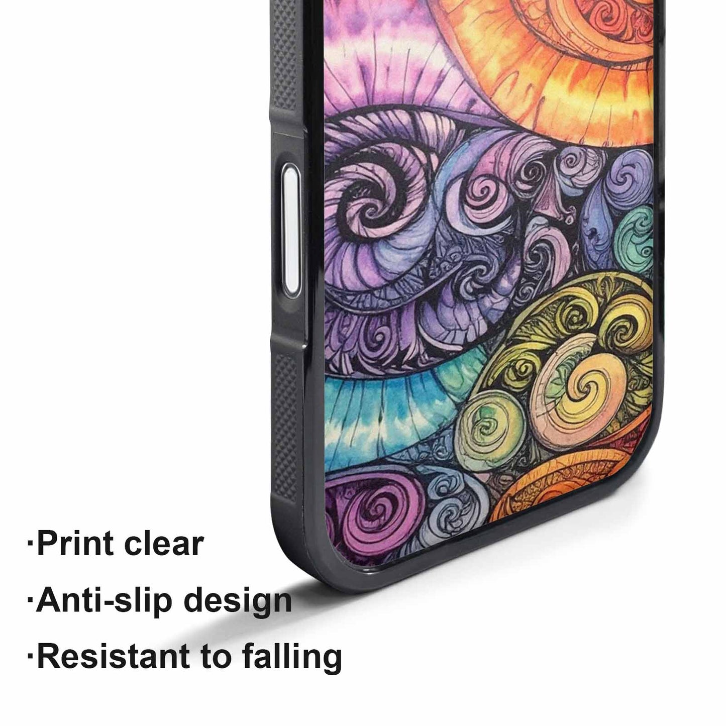 iPhone 17 Pro Max Case — Tie Dye Swirls (black Tie Dye, Custom Art Phone Cover