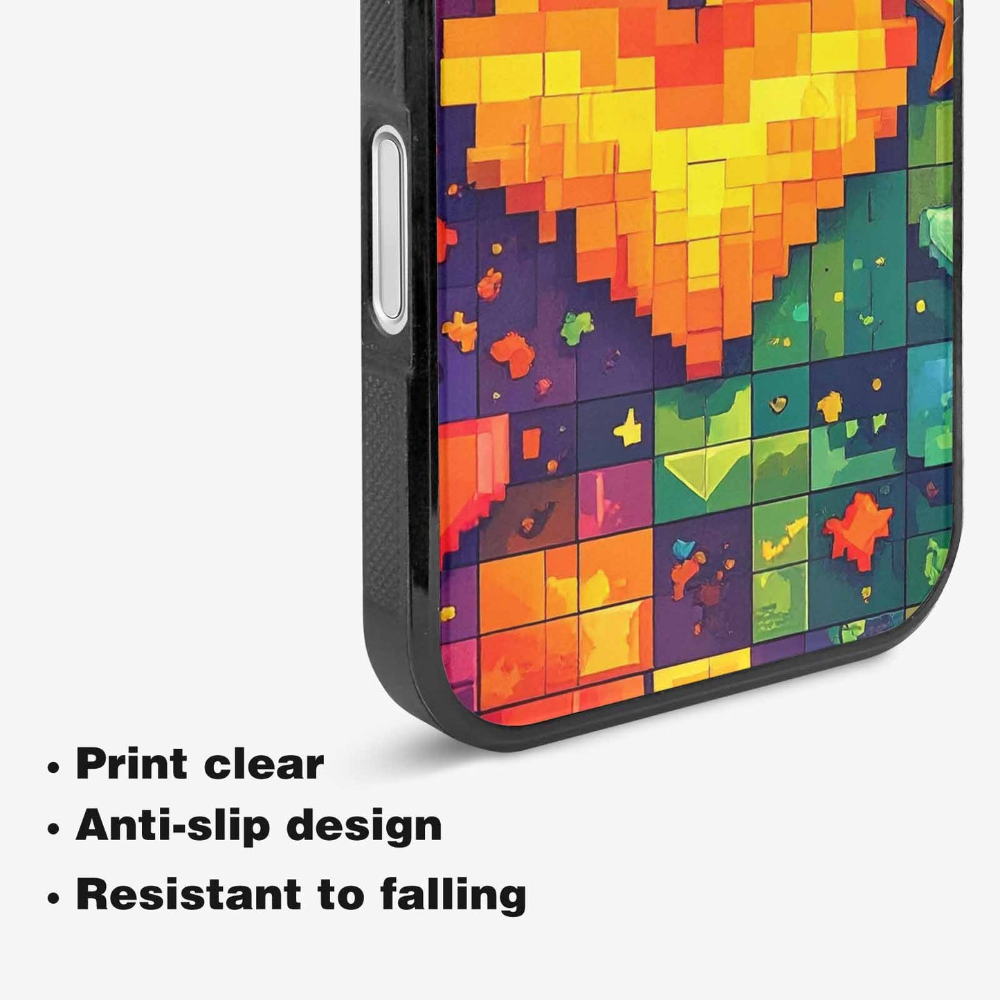 iPhone 16 Plus Case — Pixel Art 8 Bit Burst Pattern, Custom Printed Phone Case