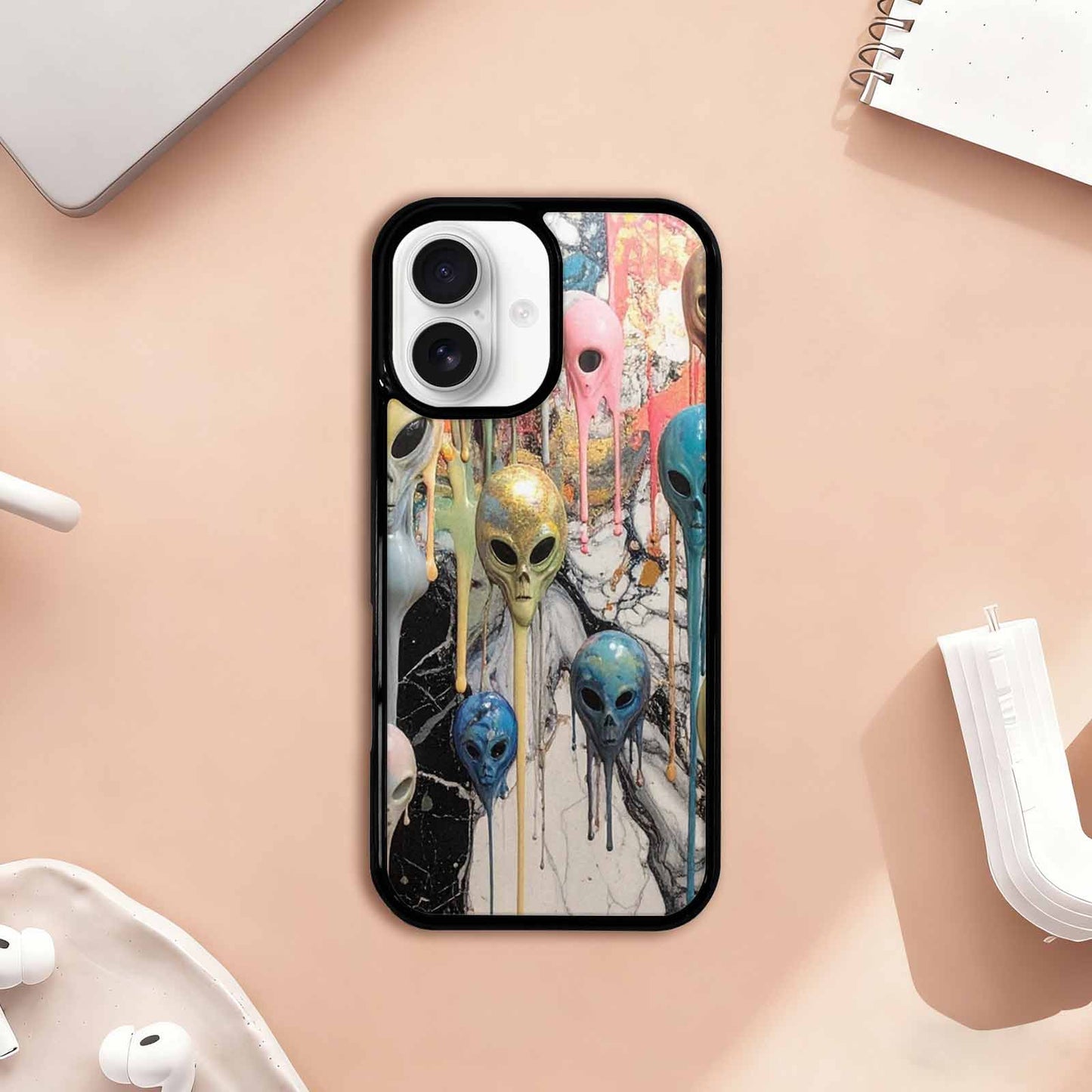 iPhone 17 Case — Aliens Marblemelting Aliens Pa Alien Scifi, Custom Phone Case
