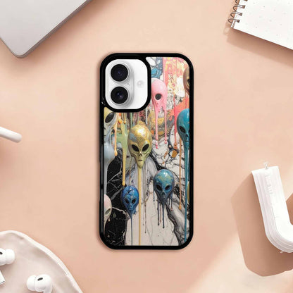 iPhone 17 Case — Aliens Marblemelting Aliens Pa Alien Scifi, Custom Phone Case