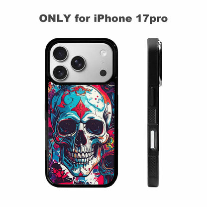 iPhone 17 Pro Case — Graffiti Skull Art Seamless Pattern Gothic, Custom Printed Phone Case