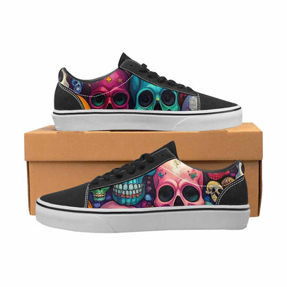 WOMEN'S Skulls (general) Skulls Lace-Up Canvas Neon Fantasy Shoes