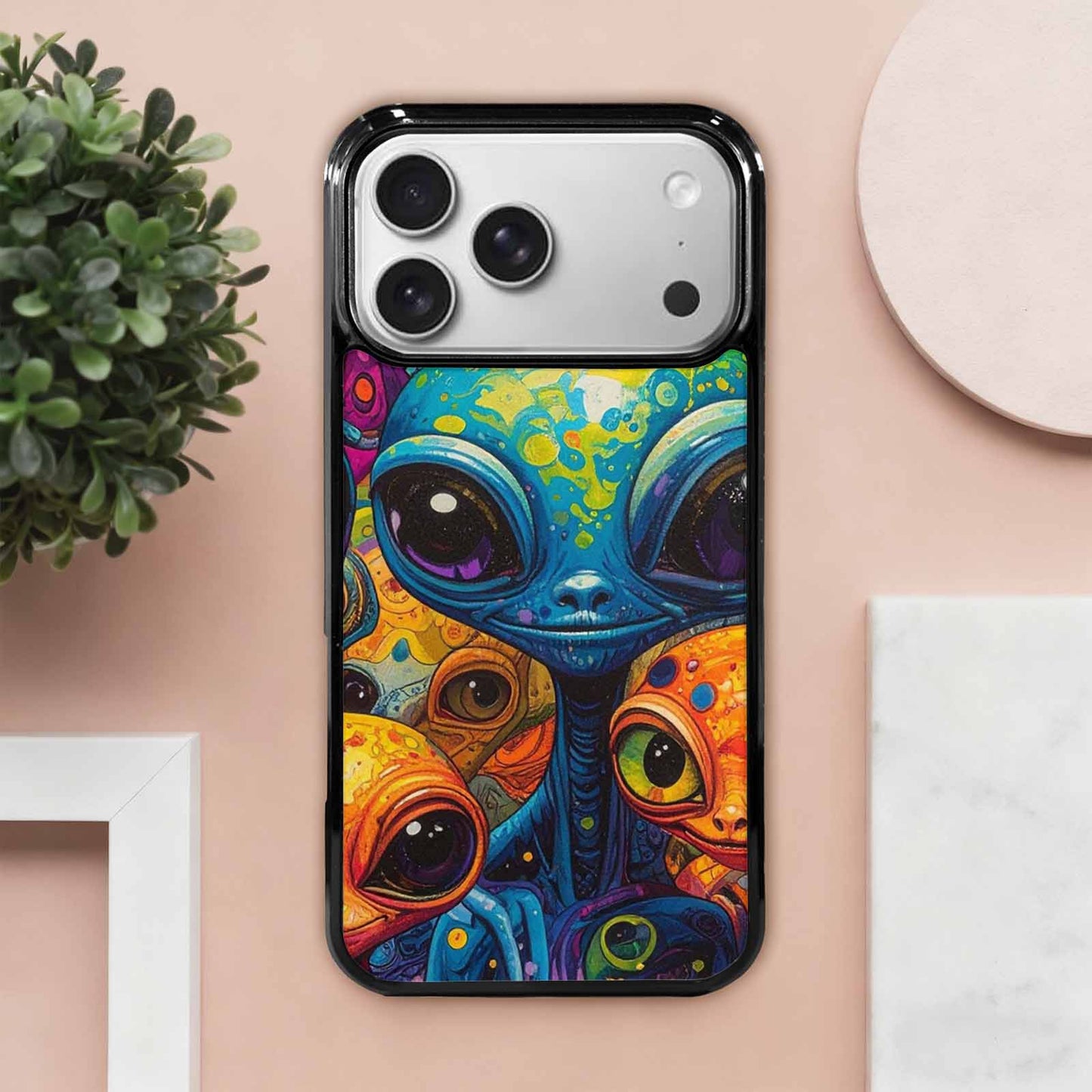 iPhone 17 Pro Max Case — Cartoon Alien Characters Alien Scifi, Custom Printed Phone Case