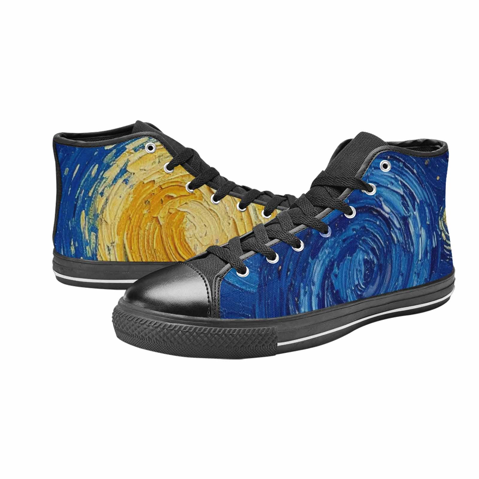 MEN'S Starry Night Galaxy High Top Canvas Dreamcore Custom Sneakers