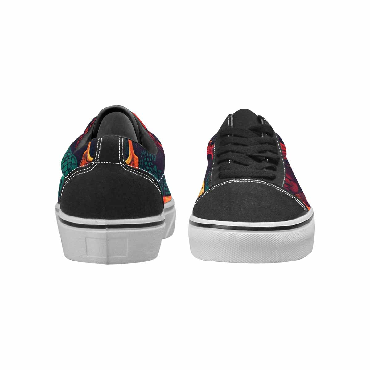 WOMEN'S Snake Skulls Print Canvas Lace-Up Y2K Sneakers
