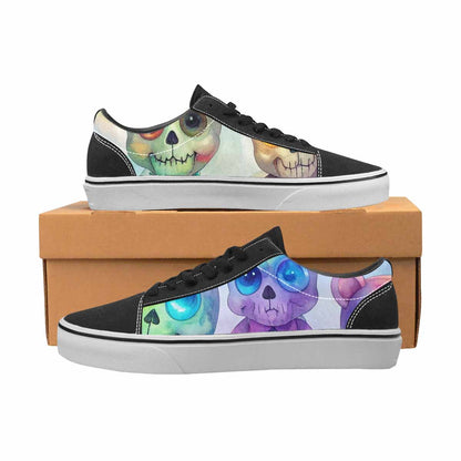 WOMEN'S Rainbow Teddy Skeletons Eye Lace-Up Canvas Grunge Shoes