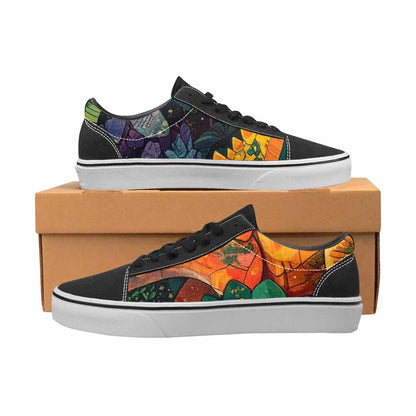WOMEN'S Dinosaur Silhouette Canvas Lace-Up Dark Academia Custom Sneakers