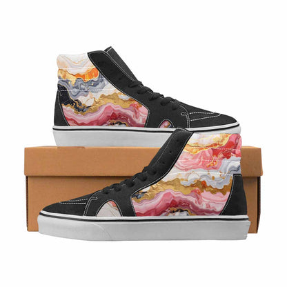 WOMEN'S Marble High Top Canvas Original Design Vivid Custom Canvas Shoes